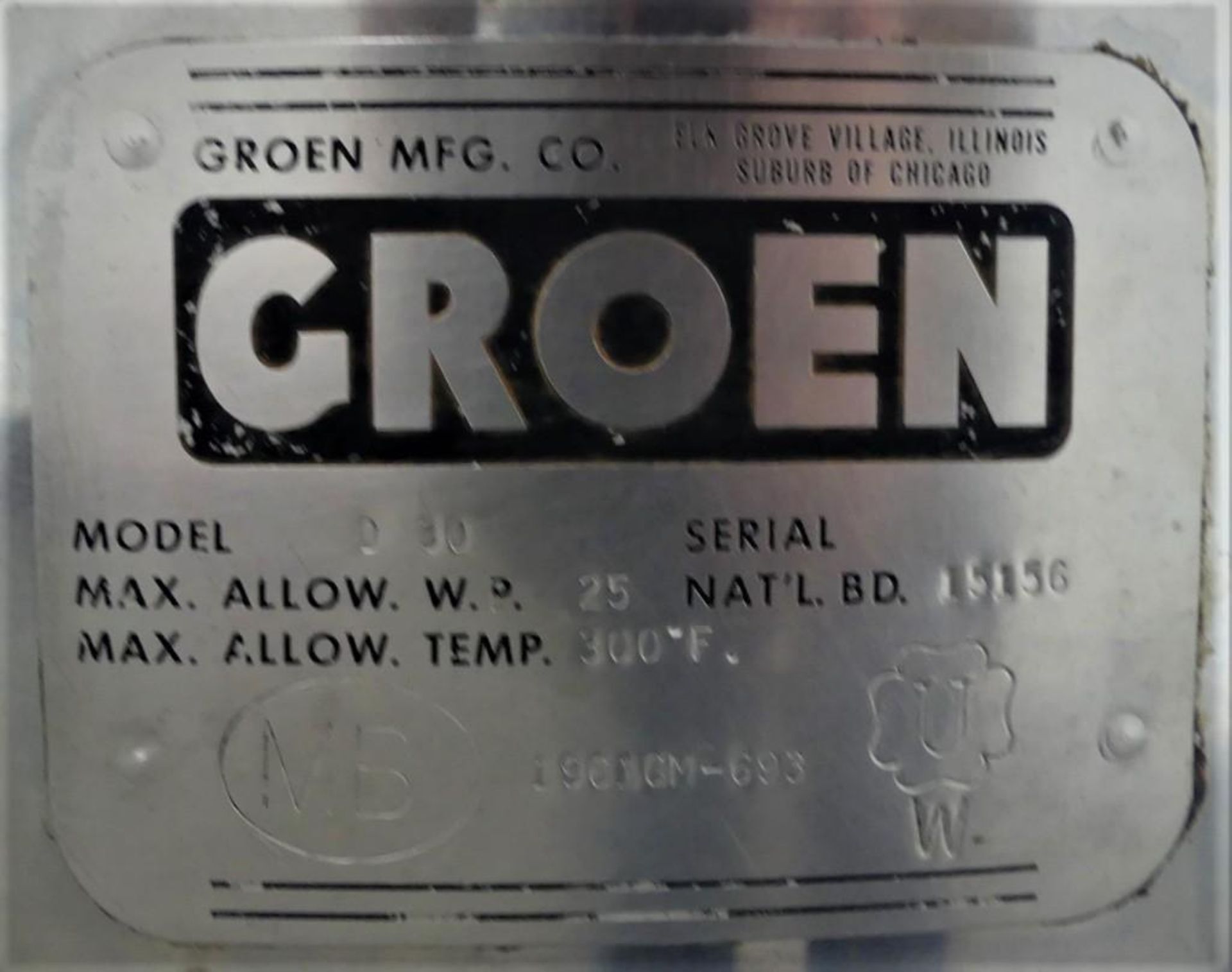 Groen D-30 30 gallon Half Jacketed Steam Kettle - Image 12 of 12