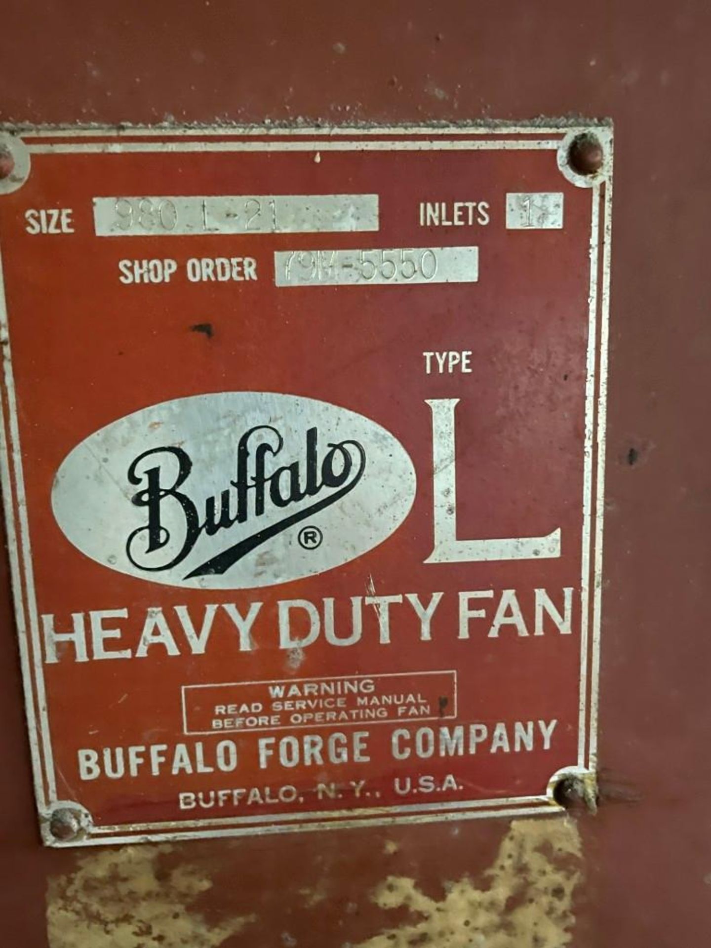 Buffalo Forge 50 HP Heavy Duty Blower - Image 8 of 8