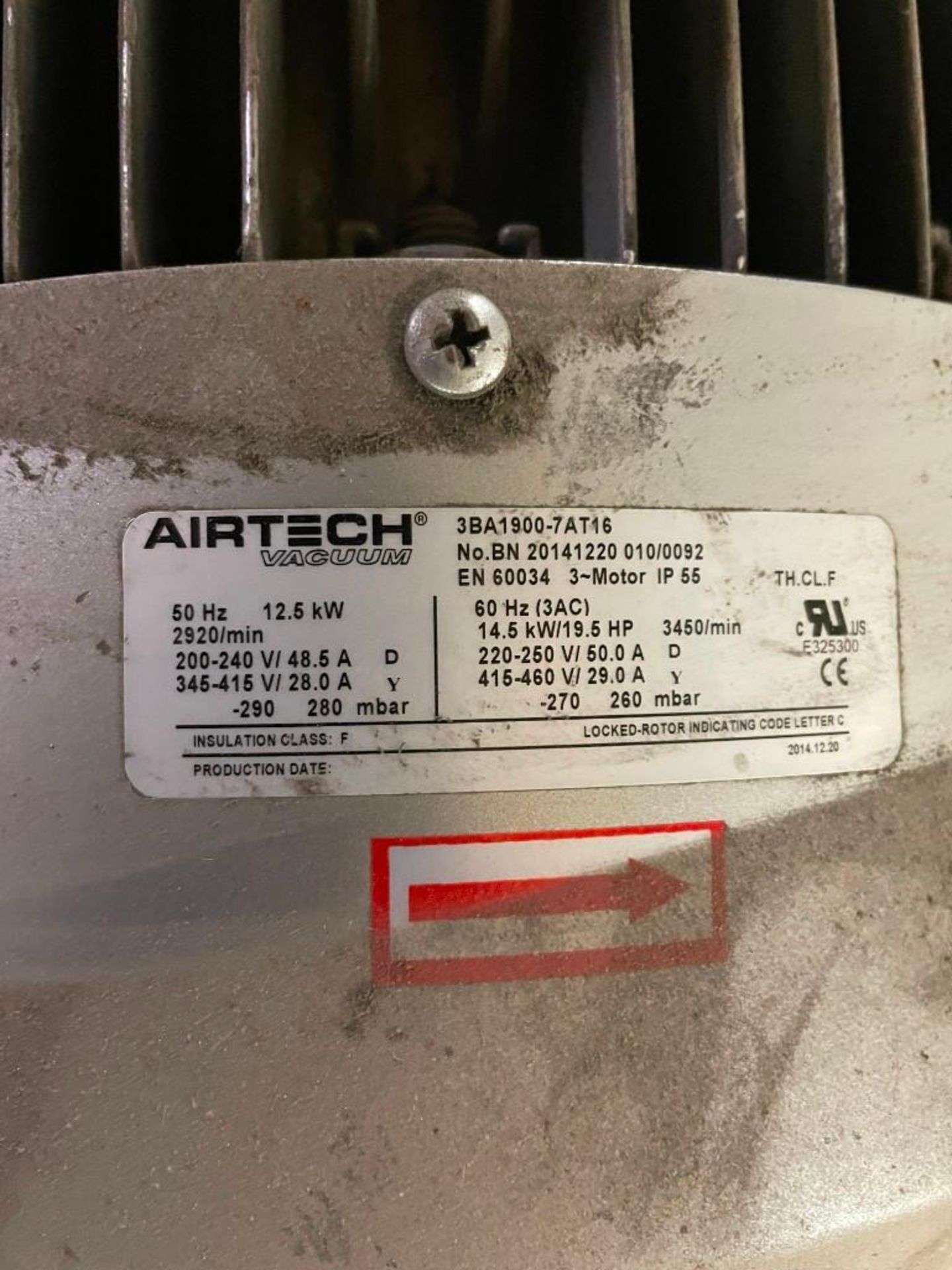 Airtech Vacuum Blower 3BA1900 with 19.5HP Motor - Image 4 of 8