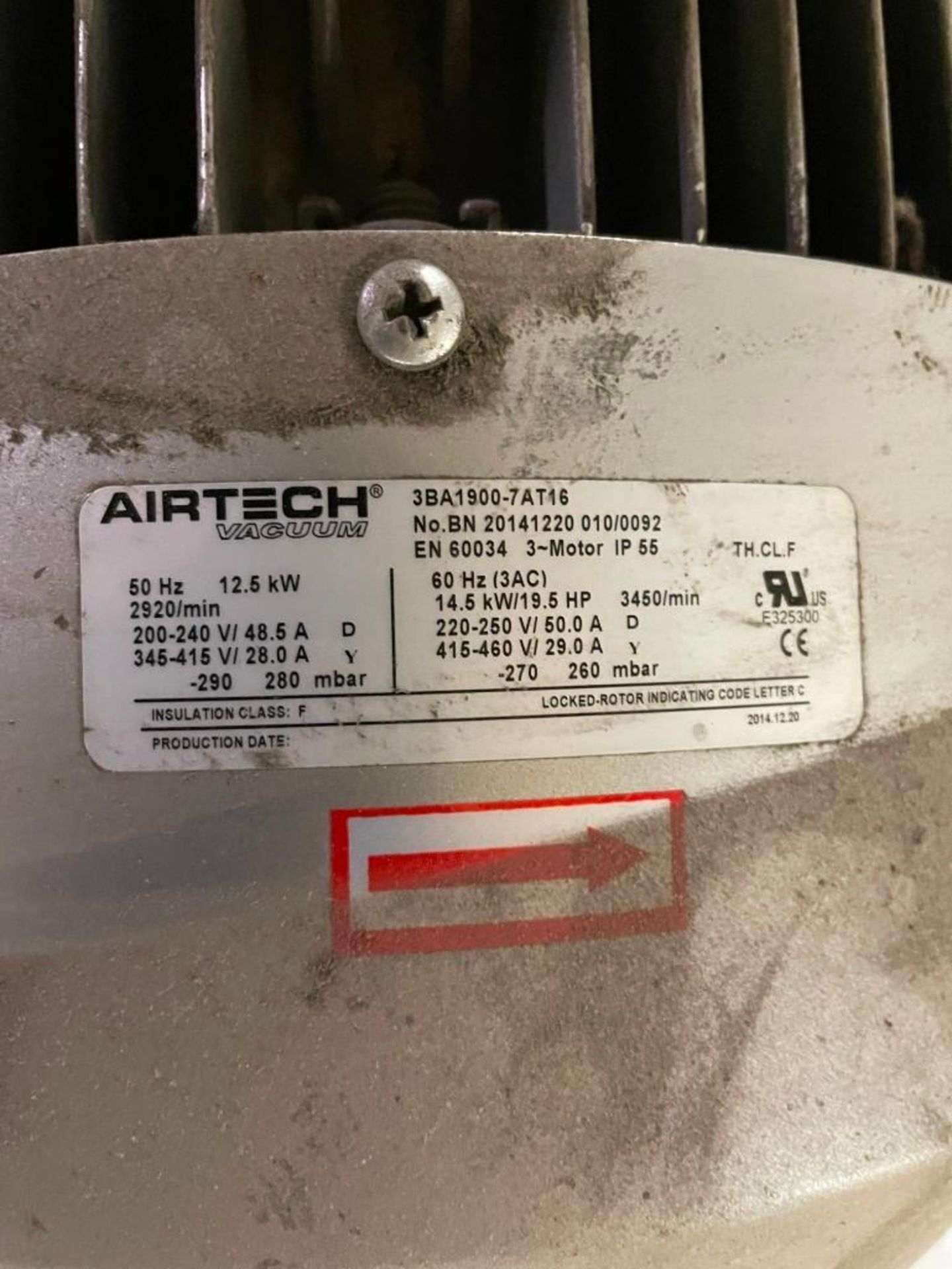 Airtech Vacuum Blower 3BA1900 with 19.5HP Motor - Image 3 of 8