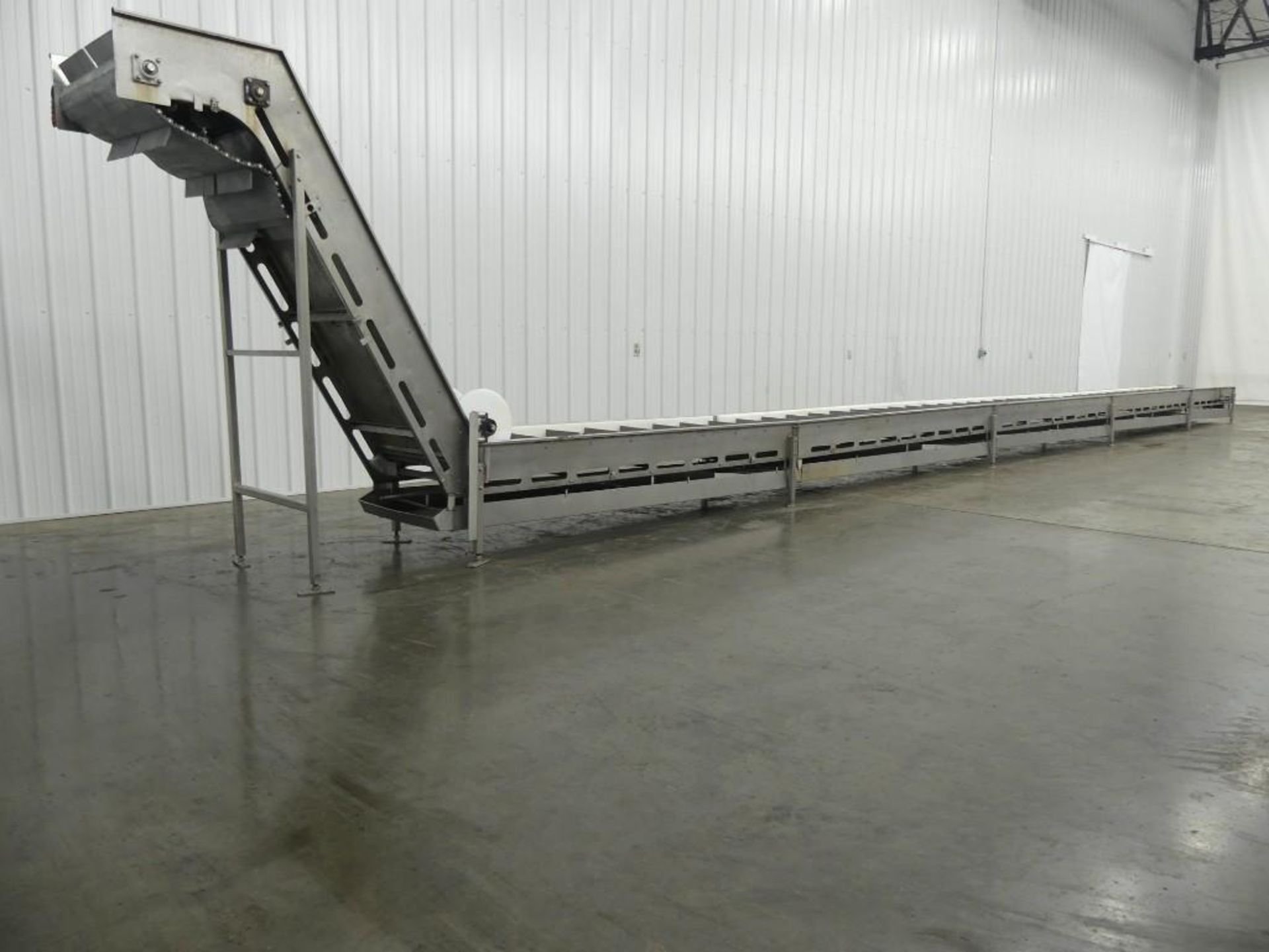 25" Wide Cleated Incline Conveyor 80" Discharge