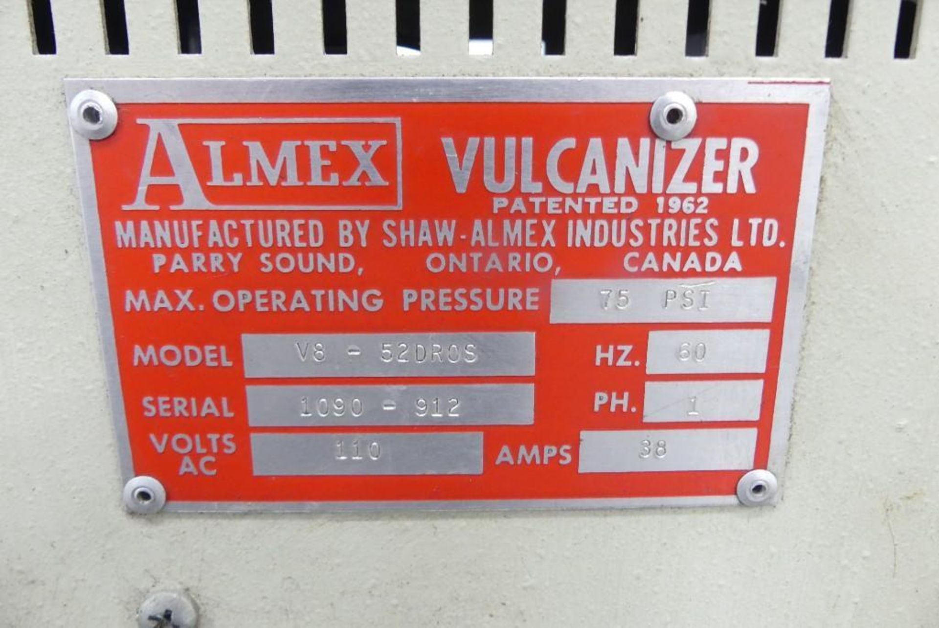 Almex V8-52DROS Vulcaweld Repair Belt Press - Image 8 of 8