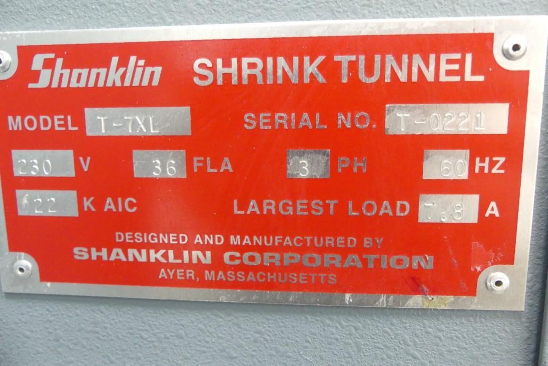 Shanklin T-7XL Heat Shrink Tunnel 22" W x 8" T - Image 14 of 18
