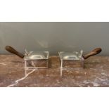 A Pair of Early Silver Plate Silent Butlers (Ashtrays)