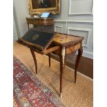 A Louis XV Ormolu-Mounted Bois Satine and Fruitwood Marquetry Table