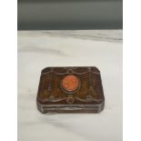 Vintage Silver and Enamel Snuff Box with Fine Intaglio