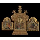 Exceptionally Fine Antique Triptych Icon, Scenes from the Life of Christ (16th Century)