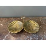 A Silver-Gilt Double Scallop-Shell Sweetmeat Dish with Handle