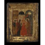 Antique Greek Icon of The Presentation of Christ in the Temple (Greek, Macedonian) (Circa 1470)