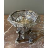 Extremely Fine Piece of Ottoman Pierced Silver on White Metal Base