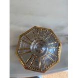 An Antique Glass and Gilded Lustreware Octagonal Casket