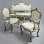 An Exceptionally Fine Gilt-Wood and Painted Venetian Suite