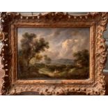 Property of a Lady  A Landscape. Richard Hilder (1813-1852). Oil on panel. In a pierced swept frame.