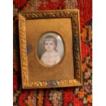 An Oval Portrait Miniature of a Small Child (Early 19th Century)