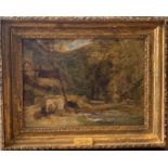 Property of A Lady A Landscape. William James Müller (1812-1845). Oil and pencil panel.  Dimensions: