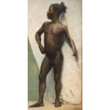 [?] Portrait of A Melanesian (?), standing proudly full length. (Circle of John Singer Sargent).
