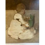 [?] Portrait of a Child with a Toy. Attributed to Nikolaos Gyzis (1842 - 1901). Oil on canvas.
