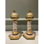 A very rare, early pair of Barr Flight & Barr Worcester porcelain gilded and painted perfume