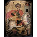 Early Cretan School, A Monumentally Large & Very Early Icon of St. George (c. 1460 - 1480)