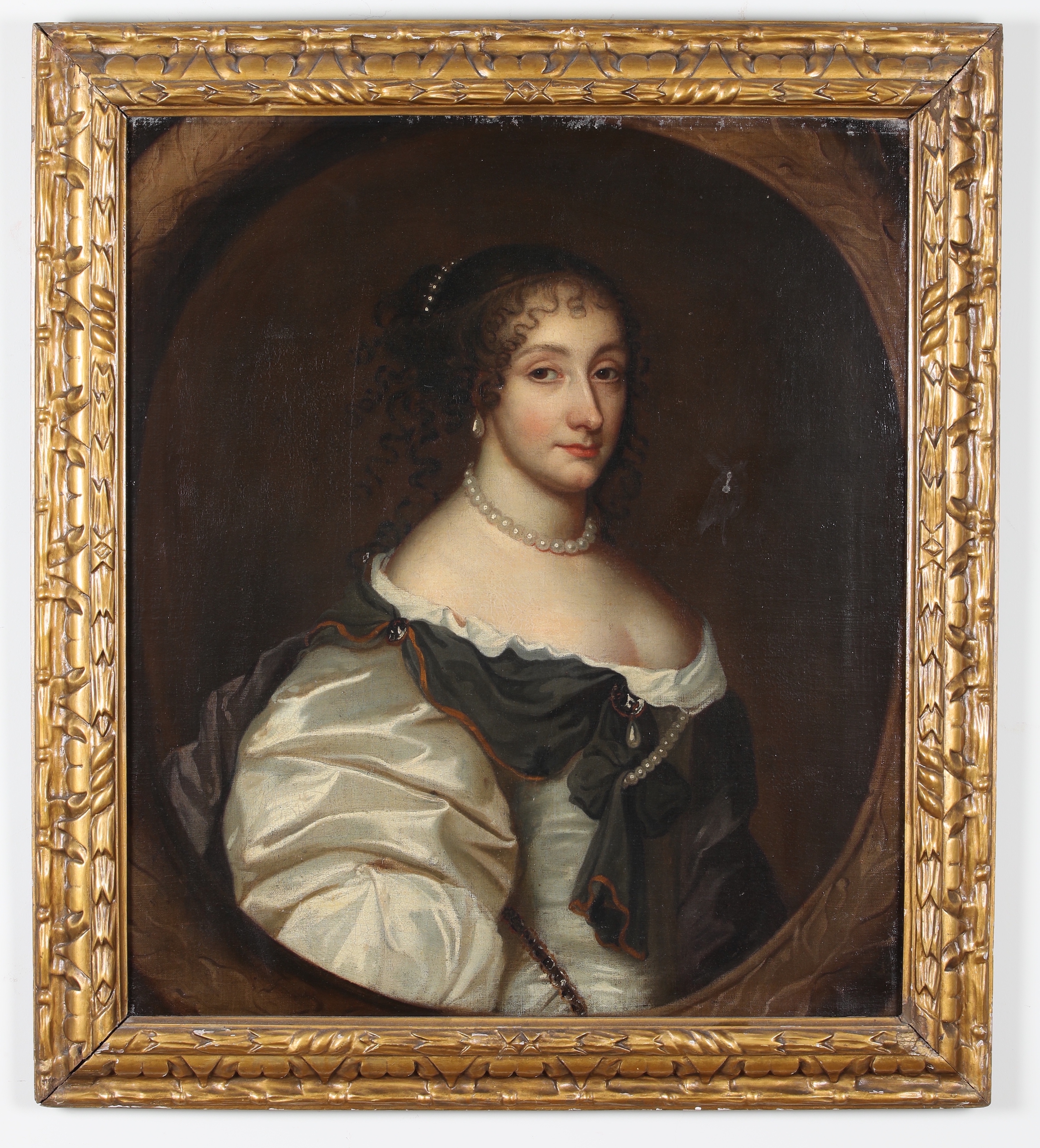 Circle of John Michael Wright (17th Century), Portrait of a Lady in a Feigned Cartouche - Image 3 of 3