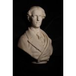 19th Century, Portrait Bust of Notable Man of Letters, Marble