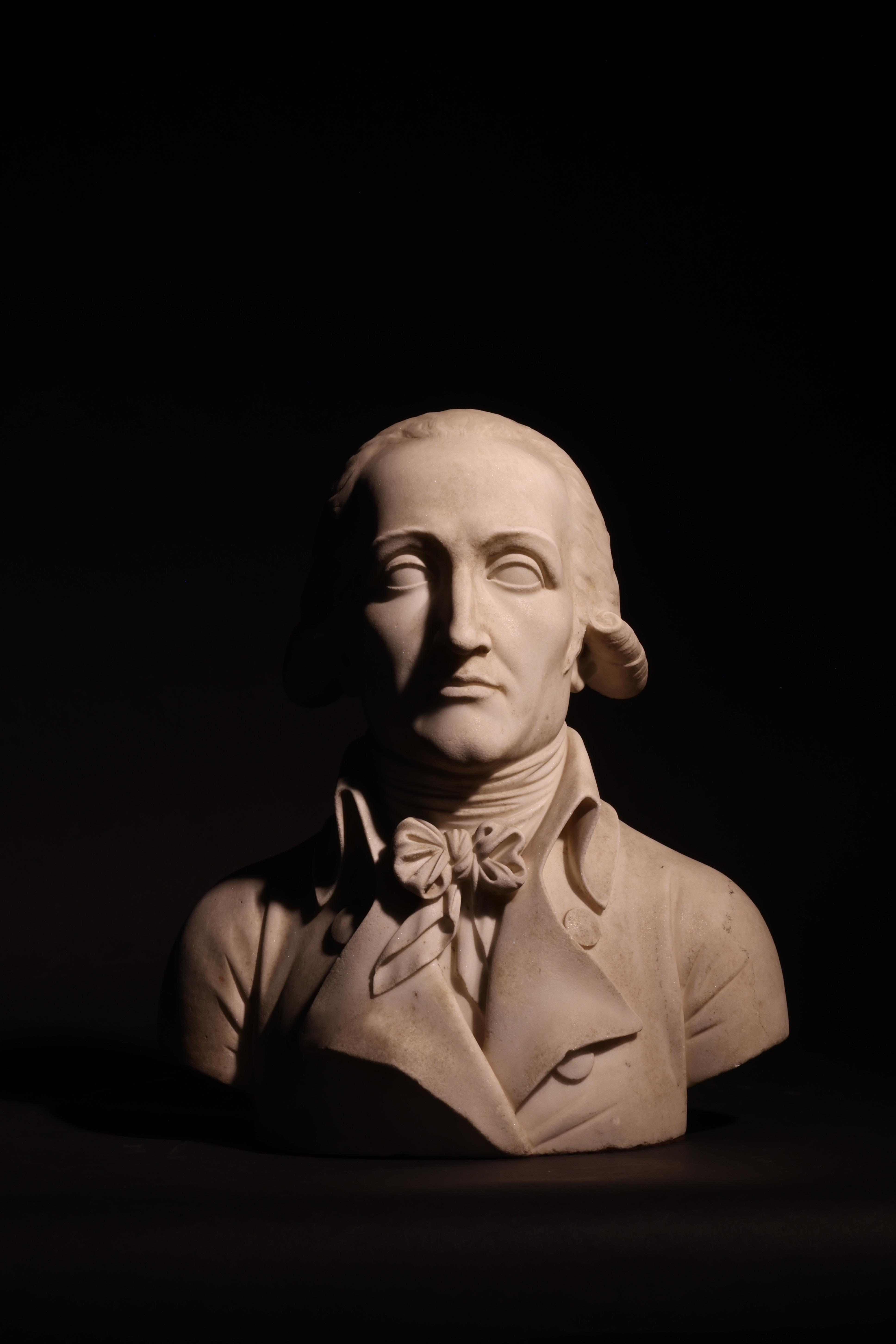 A 19th Century Portrait Bust of A Notable Man of Letters, Marble - Image 2 of 2