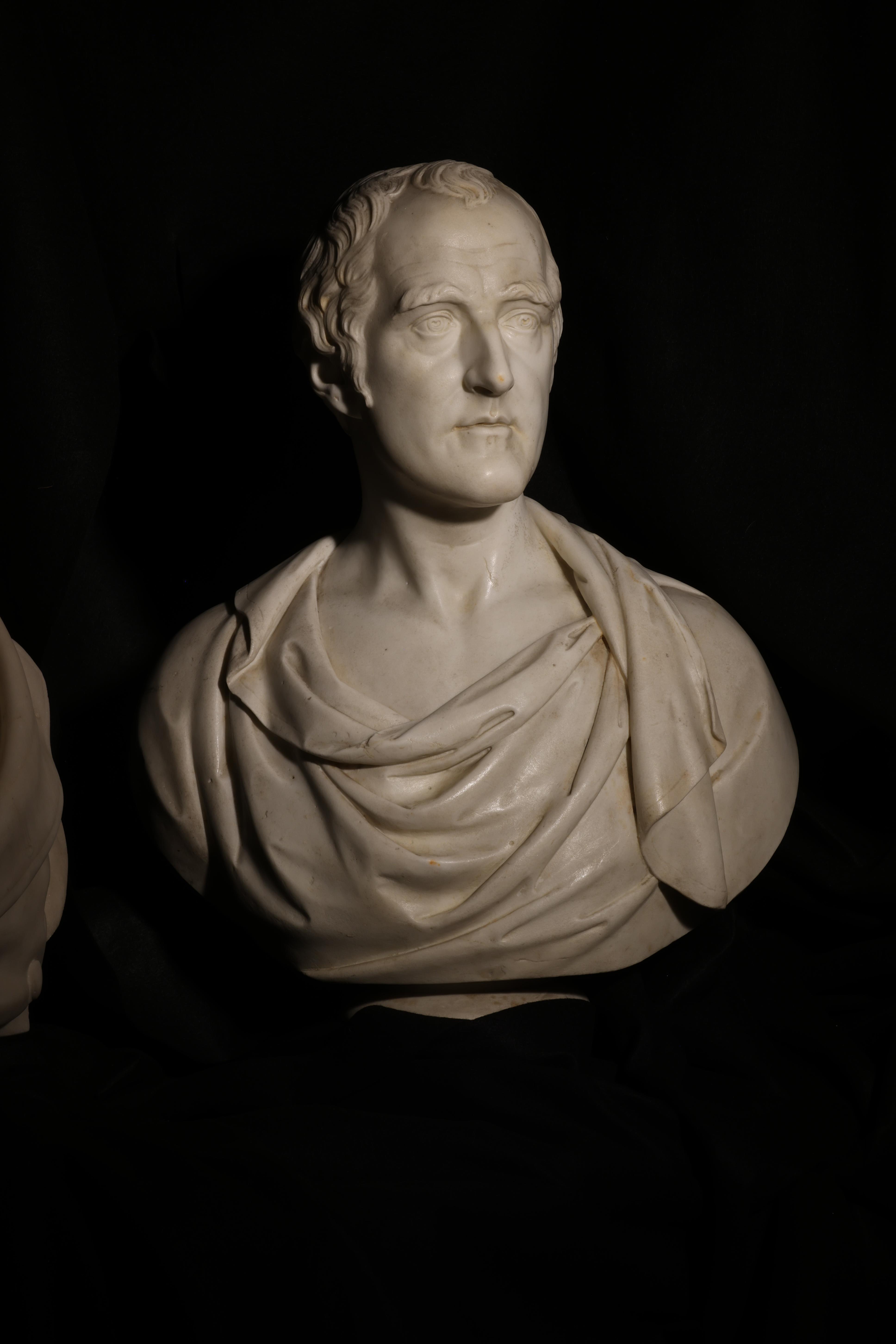 A 19th Century Portrait Bust of A Notable Man of Letters, Marble