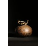 South Asian, 18/19th Century, Lota with Entwined Handle, Bronze