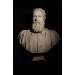 19th Century, Portrait Bust of Notable Man of Letters, Marble