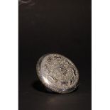 An Antique South Asian Round, Lidded Silver Casket