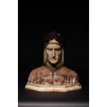 No reserve, 19th Century alabaster bust of Dante Alighieri (1265-13210