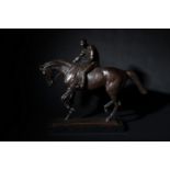 No reserve, A bronze horse with jockey