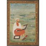 Mughal, 19th Century, Gentleman at his calligraphy