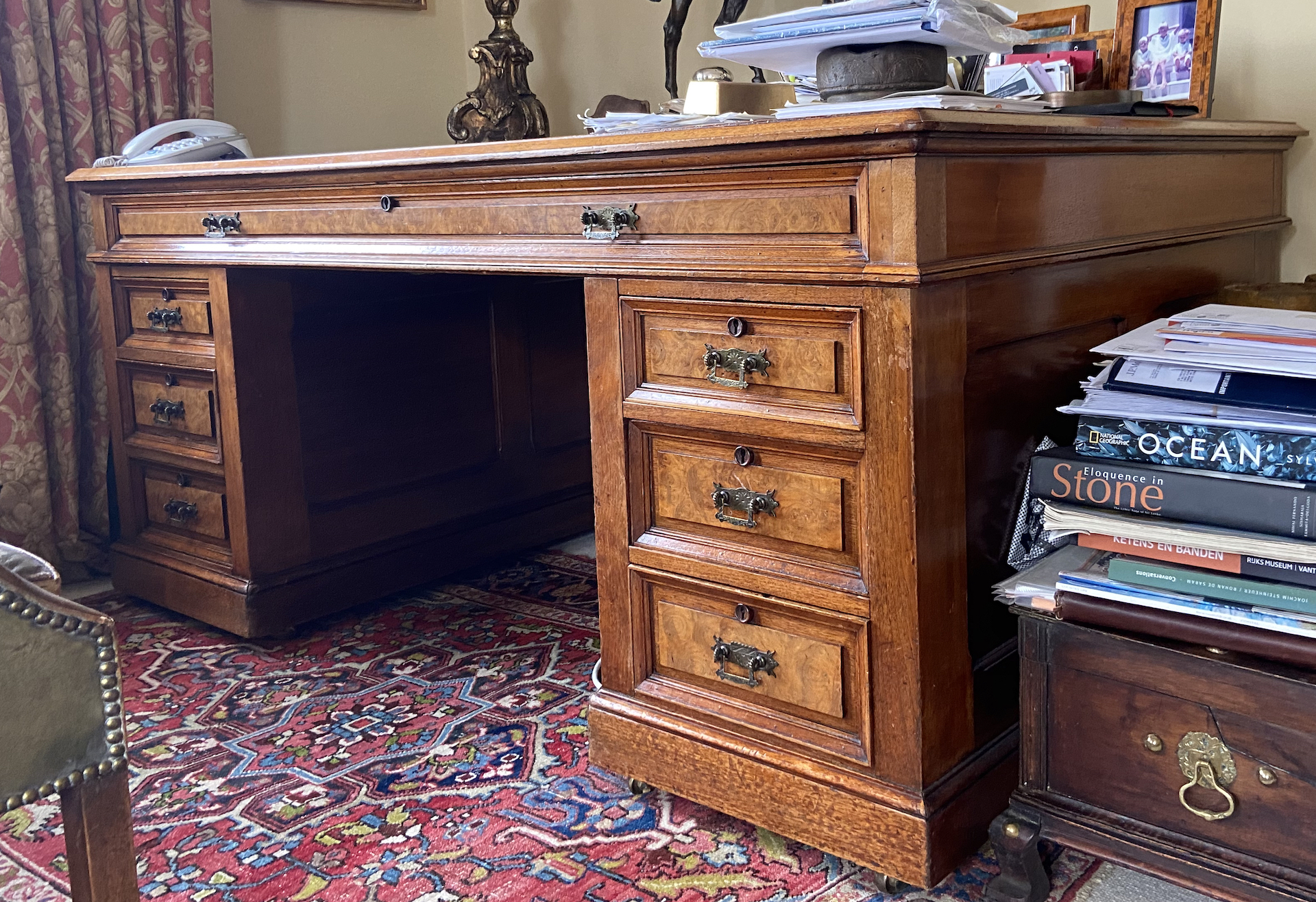 Large oak partners desk