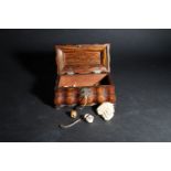 18th Century, Admiral Grindall's Tea Caddy containing artefacts
