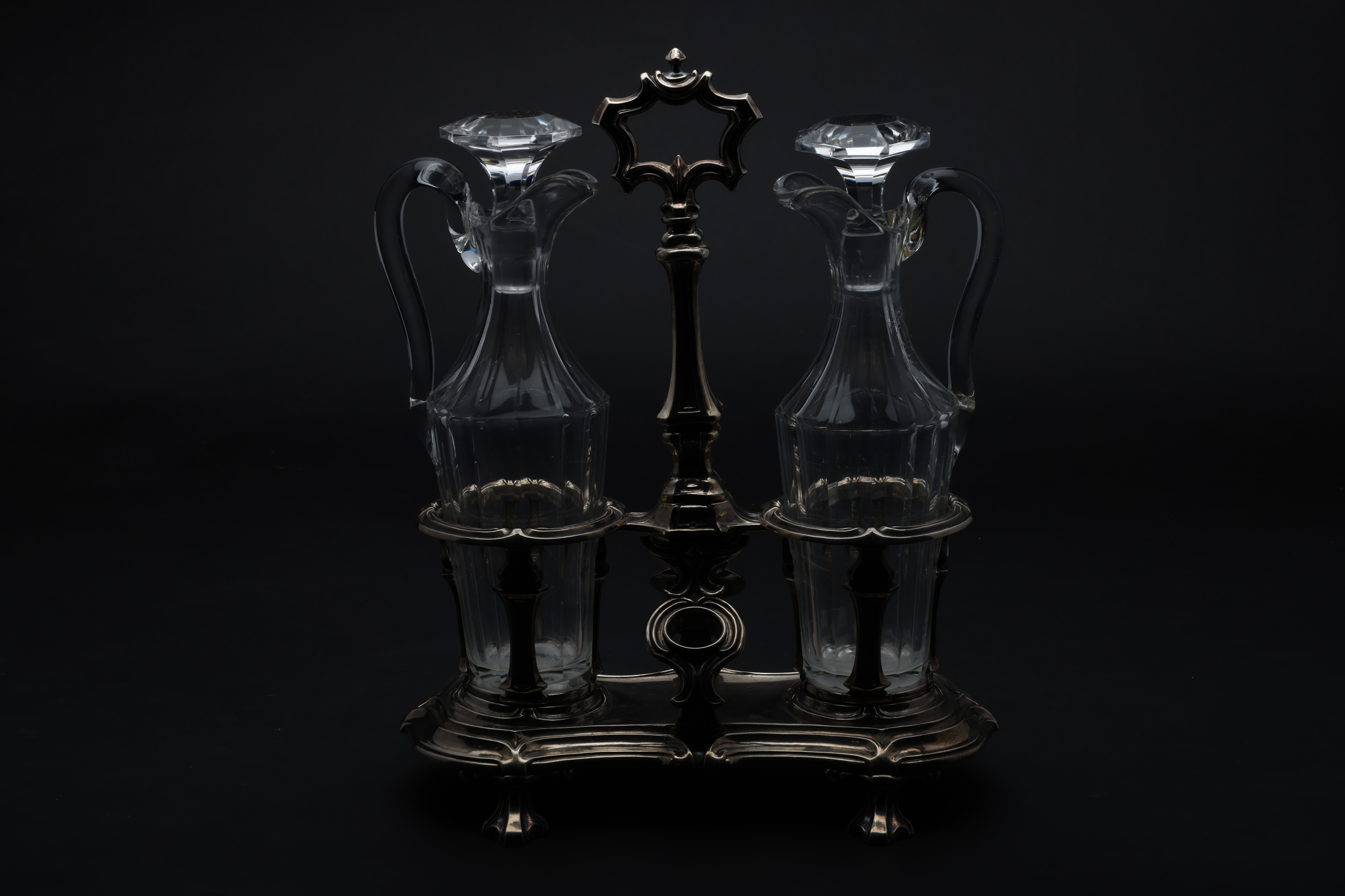 20th century, two jugs and stoppers with caddy - Image 2 of 2