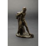 19th Century Bronze, Man tied to tree stump,