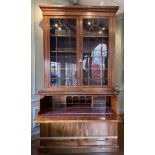 Large George IV mahogany secretaire bookcase