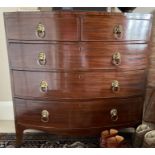 Mahogany bowfront chest of drawers, 1820