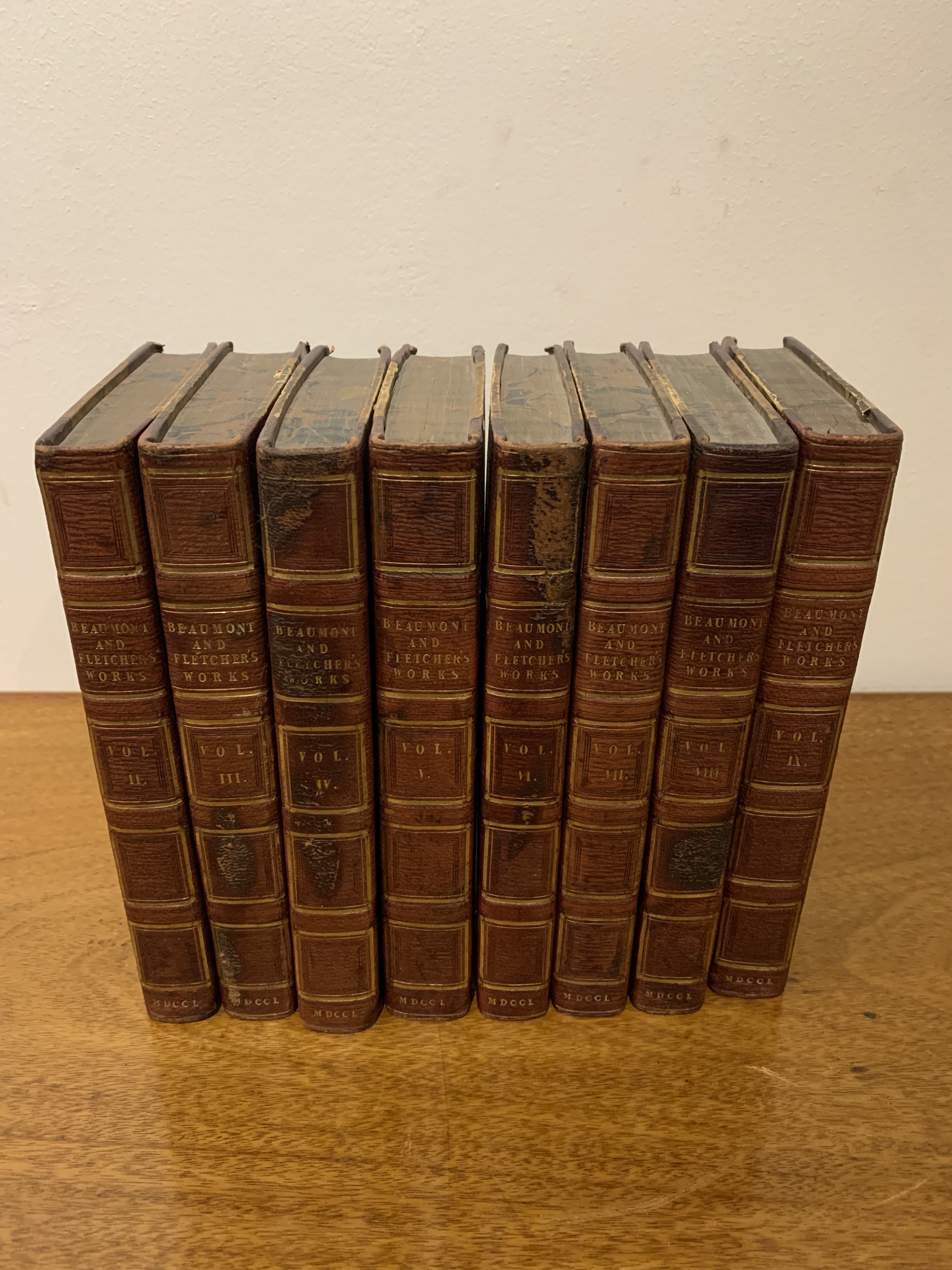 8 volumes, Works of Beaumont and Fletcher's Works, 1750