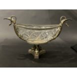 No reserve, A metal mounted glass fruit bowl