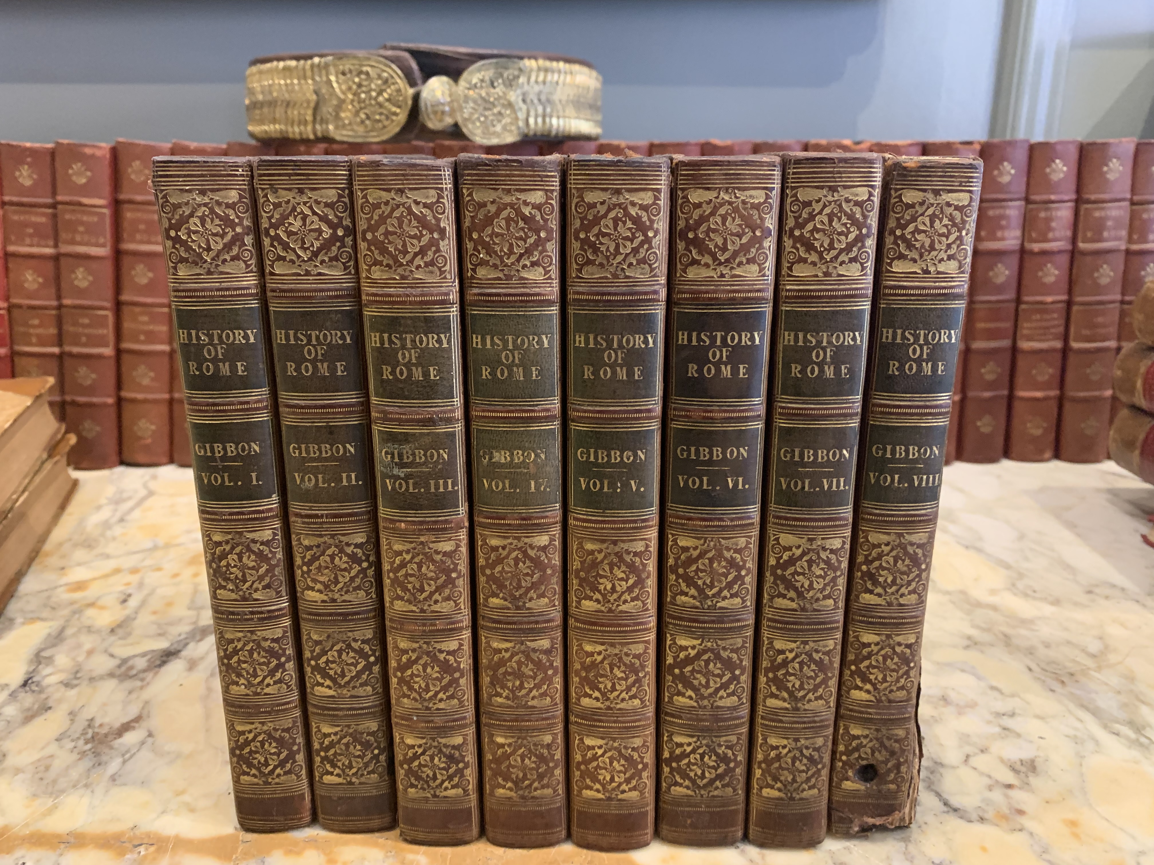 No reserve, 8 volumes, Edward Gibbon, The History of the Decline and Fall of the Roman Empire, 1821
