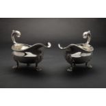 John Emes, 1804, A Pair of George III plain oval sauceboats