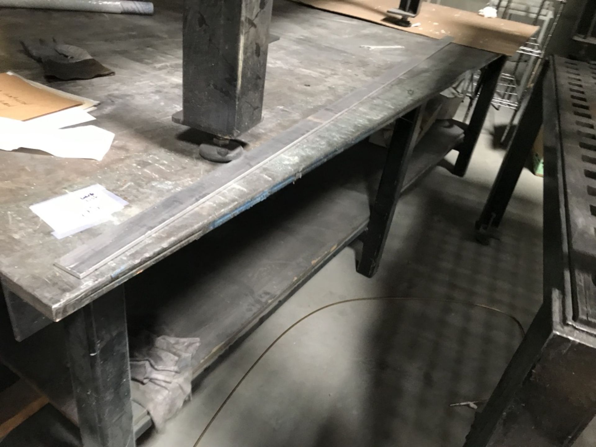 METAL WORK TABLE, 2-TIER, 10' LONG X 61" WIDE X 37.5" TALL - Image 10 of 11