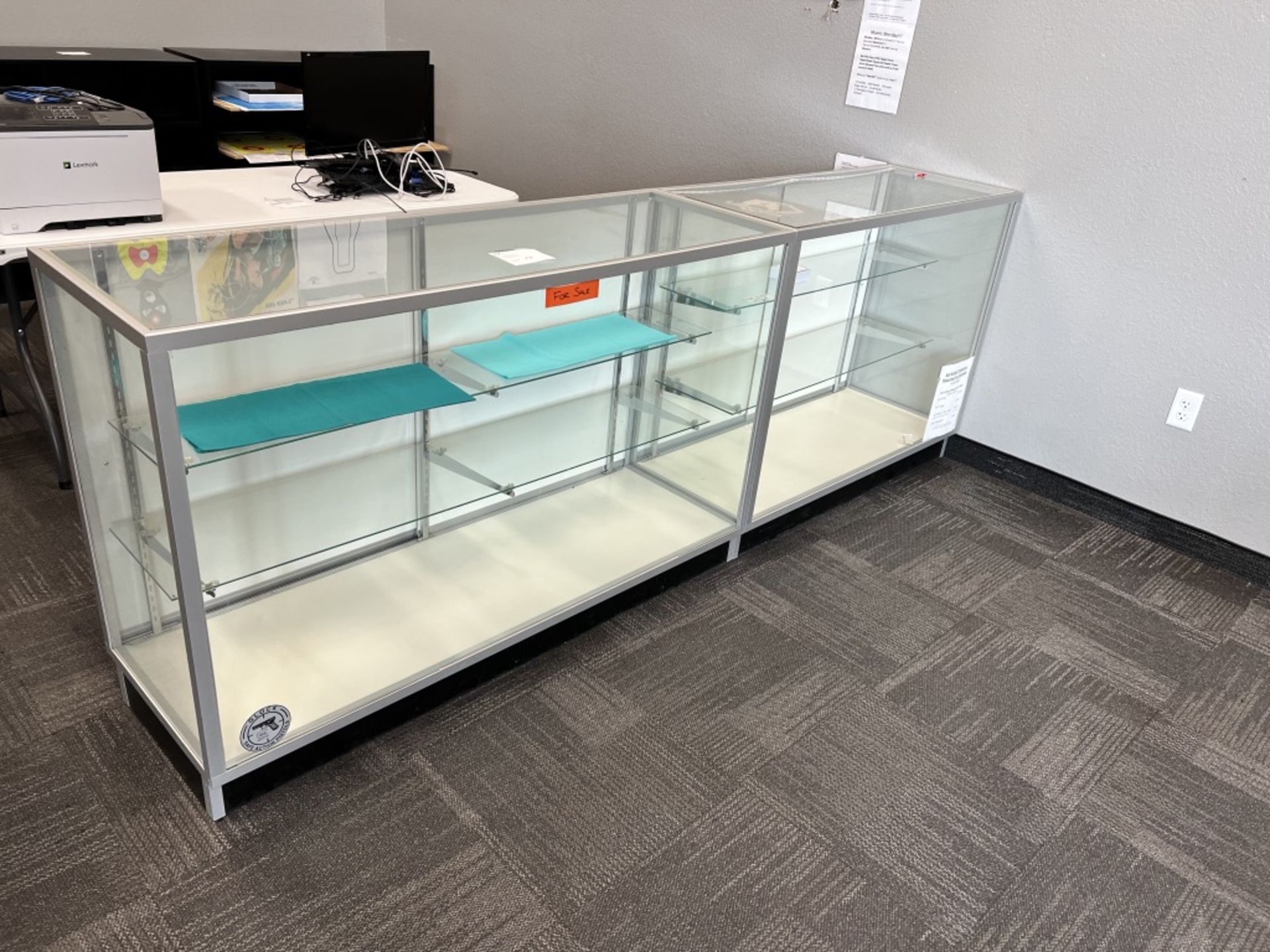 LOT OF: (2) GLASS DISPLAY CASES