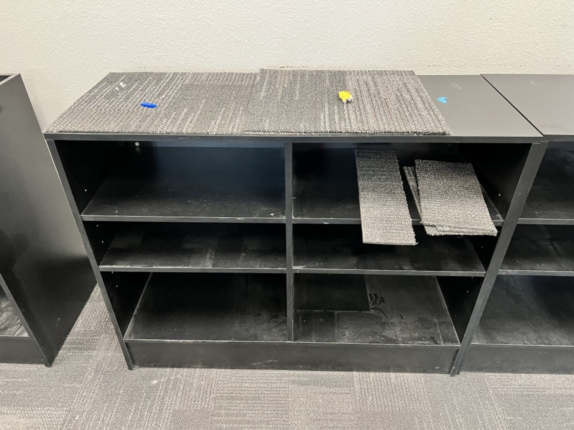 LOT OF: (2) 6-COMPARTMENT CUBBIE SHELVING, 4' X 18" DEEP X 38" TALL (BLACK) - Image 3 of 3