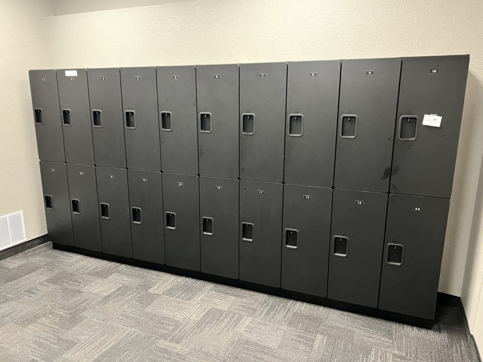 LOT OF: (10) 2 COMPARTMENT (VERTICAL) LOCKERS (BLACK) - Image 6 of 6