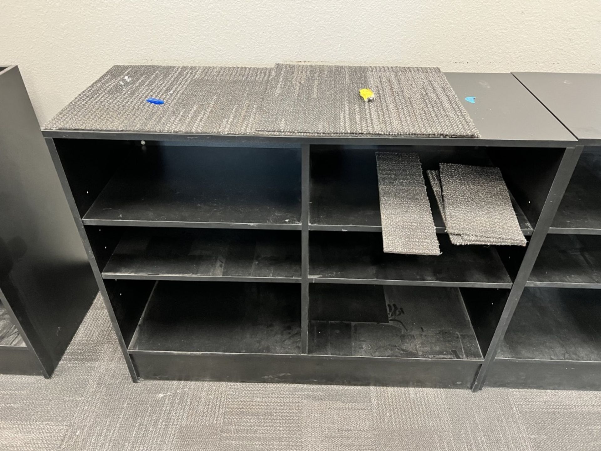 LOT OF: (2) 6-COMPARTMENT CUBBIE SHELVING, 4' X 18" DEEP X 38" TALL (BLACK) - Image 2 of 3