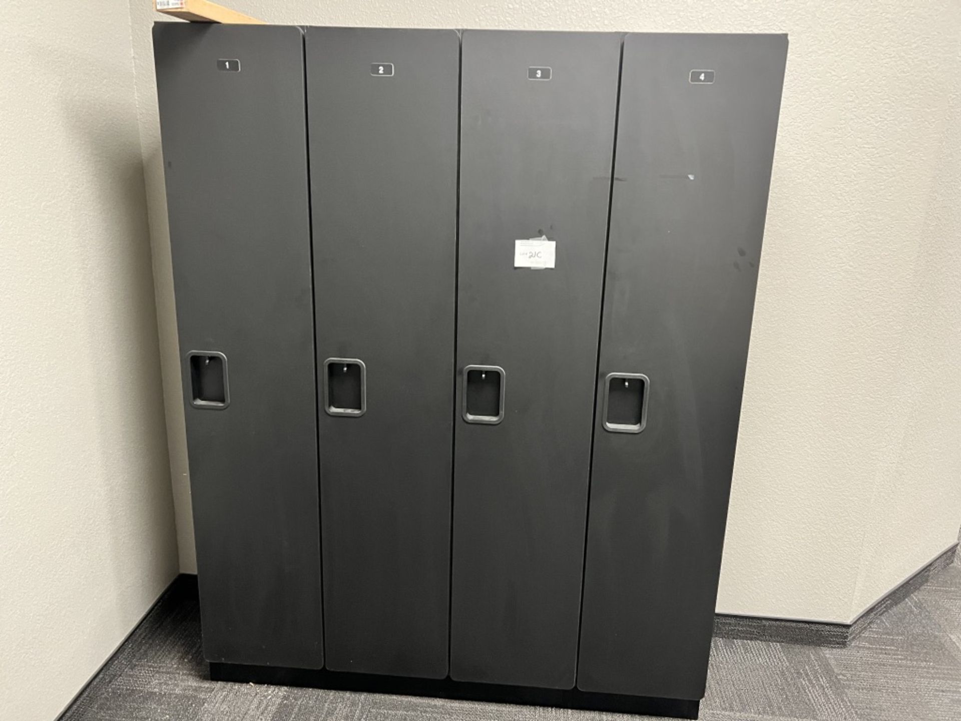 LOT OF: (4) 2 COMPARTMENT (VERTICAL) LOCKERS (BLACK)