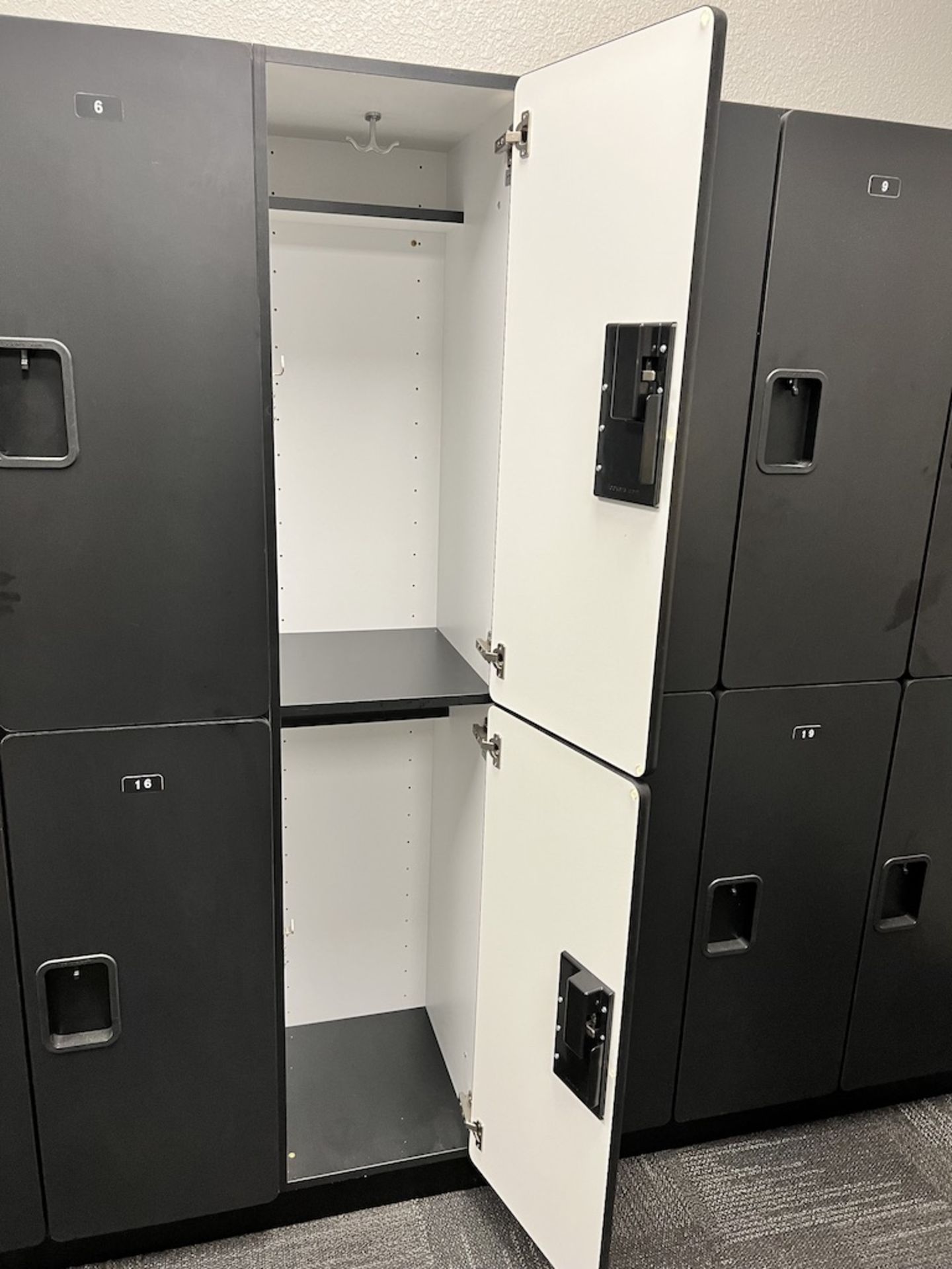 LOT OF: (4) 2 COMPARTMENT (VERTICAL) LOCKERS (BLACK) - Image 3 of 4